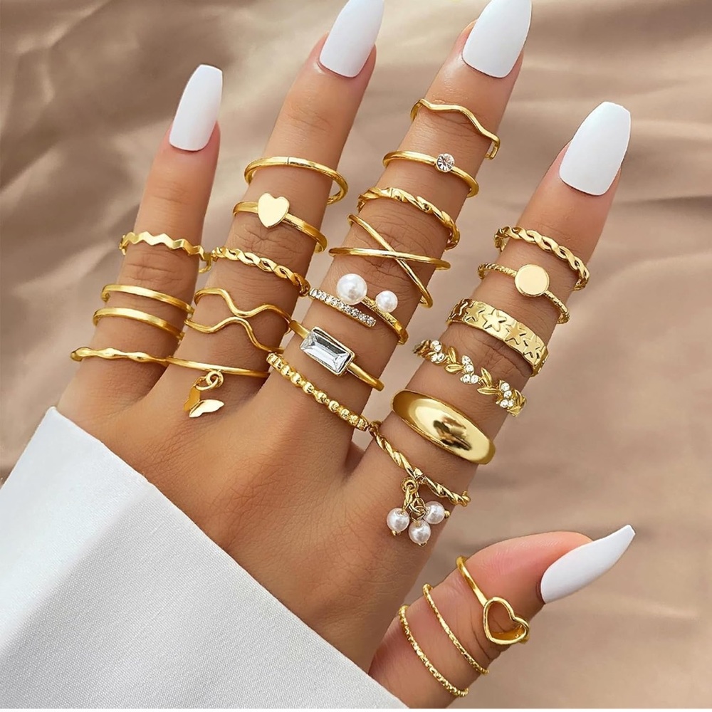24 Piece Stackable Knuckle Rings Set AVAILABLE IN GOLD OR SILVER